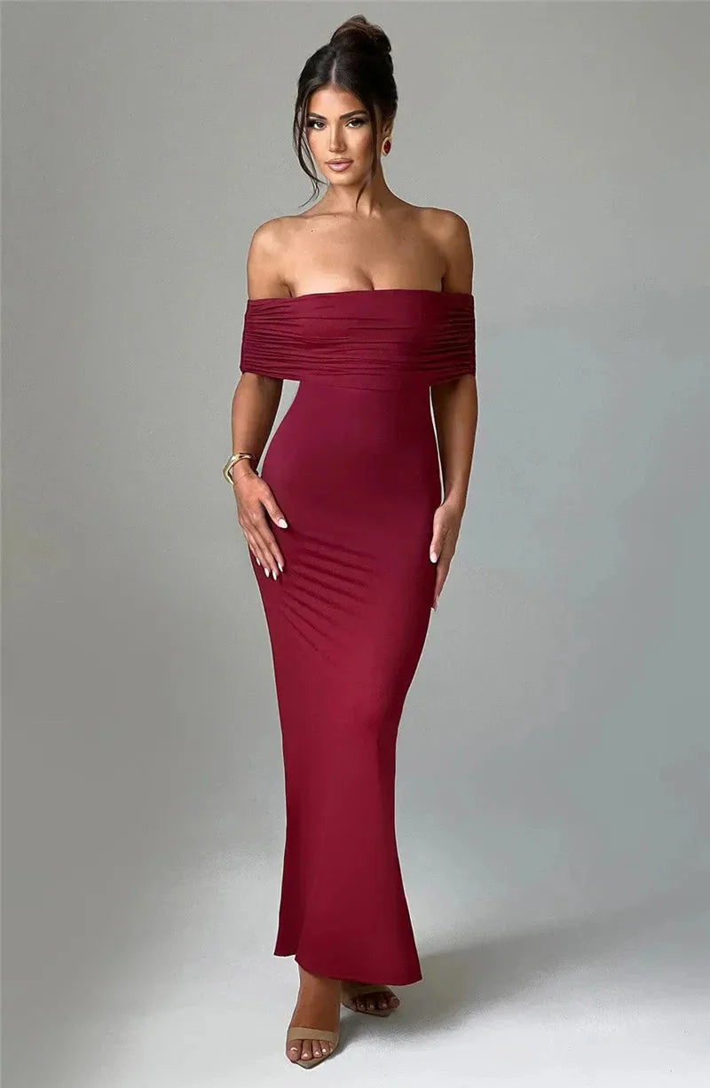 Robe maxi dos nu sans bretelles pour femmes