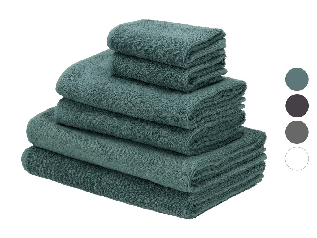 LIVARNO home Lot de 6 serviettes de toilette en ponge