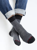 Mi-chaussettes mixtes jacquard noir