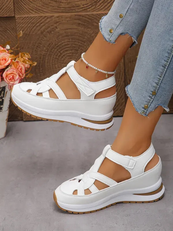 Duna | Sandales compensées confortables à bride Velcro pour femmes