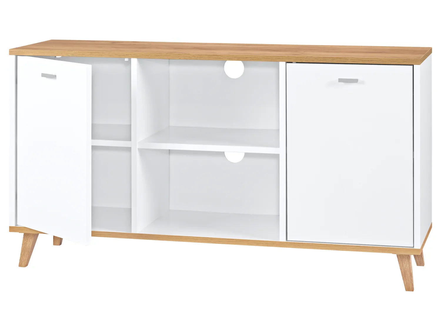 LIVARNO Meuble bas Corfu, 113 x 60,5 x 33 cm, blanc/imitation chne
