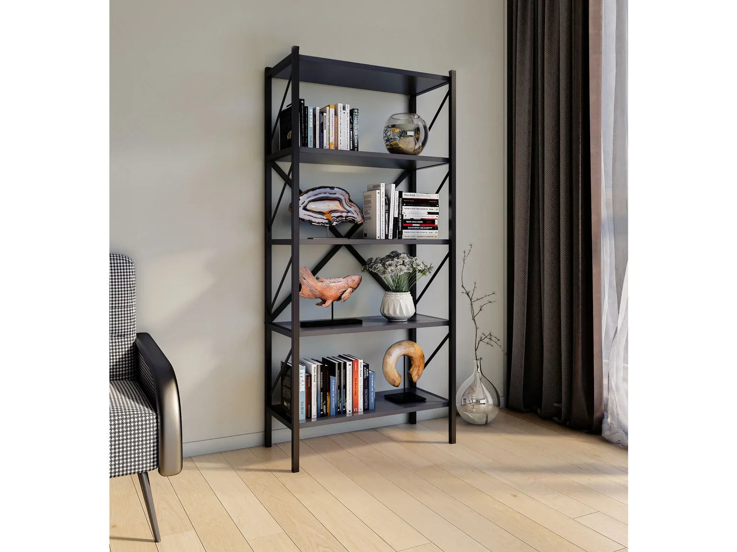 VCM tagre design industriel Insasi, 34 x 66 x 85/121/160 cm