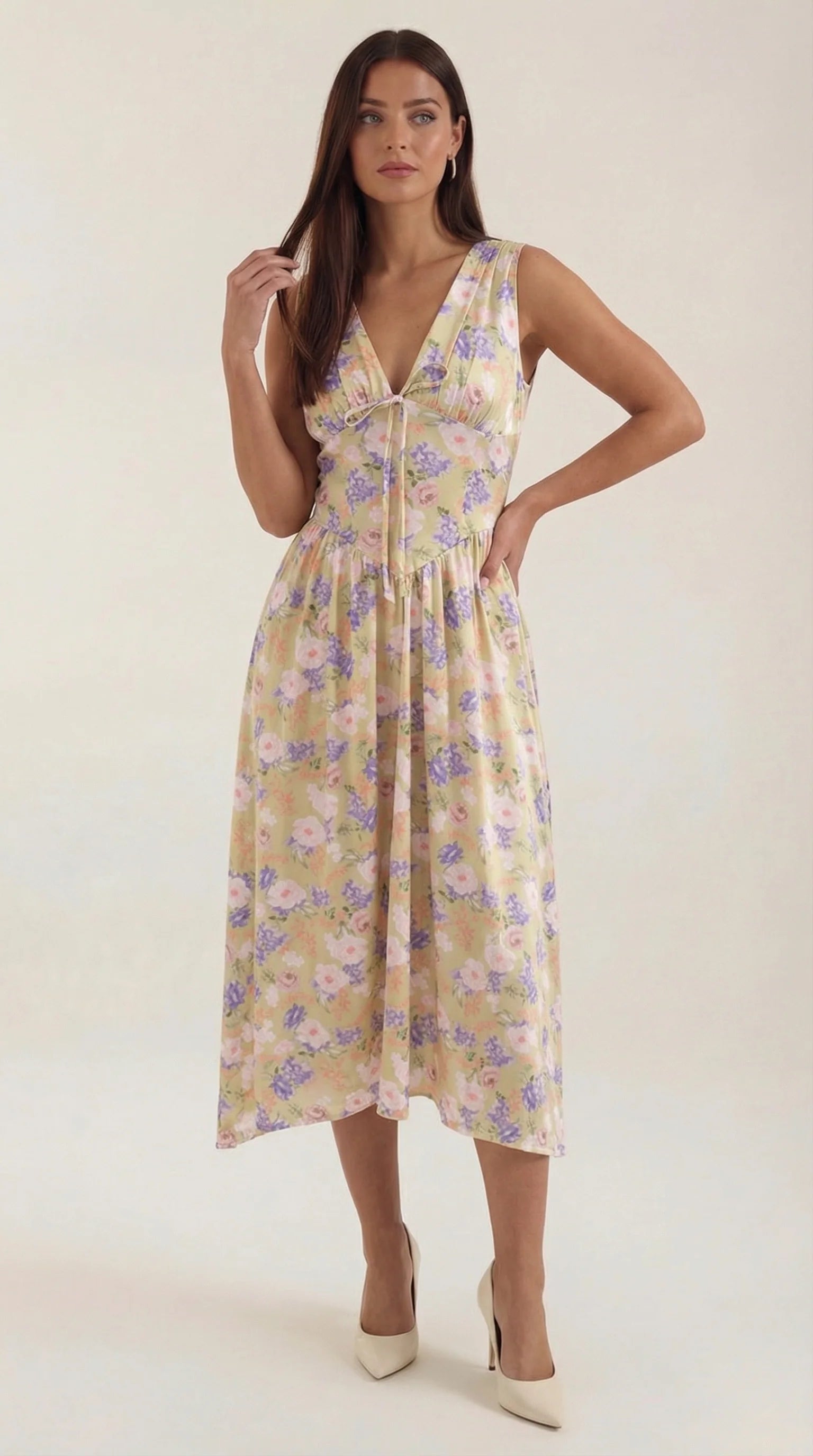 Robe mi-longue d'été corset pour femme