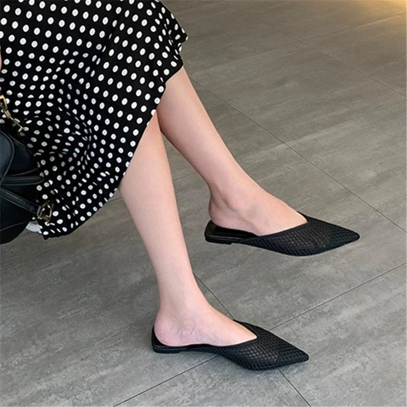 Sophie Paris | Mules plates en maille pour femmes