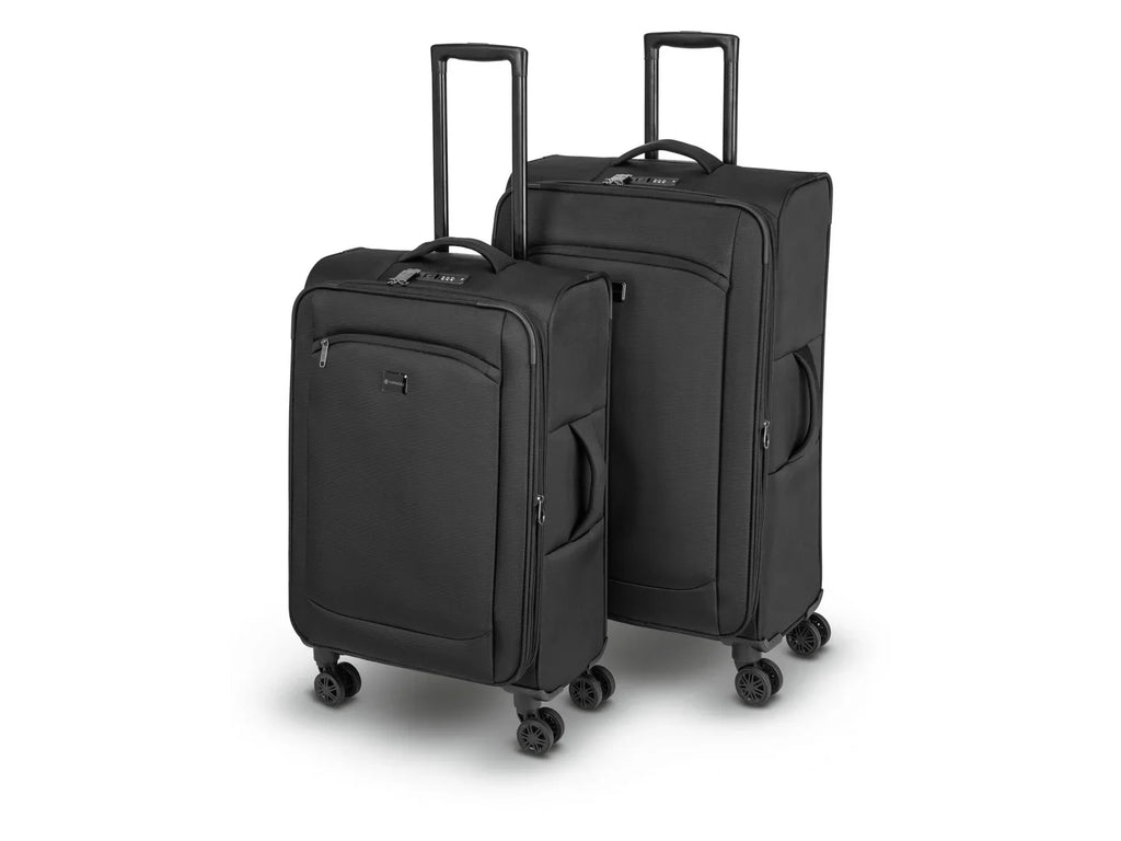 TOPMOVE Set de 2 valises cabine extensibles, 62-69 L et 96-108 L, noir