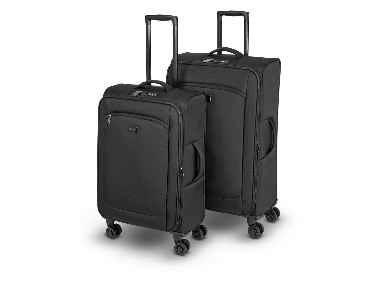 TOPMOVE Set de 2 valises cabine extensibles, 62-69 L et 96-108 L, noir