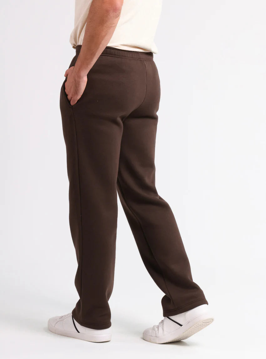 Pantalon jogging homme molleton marron