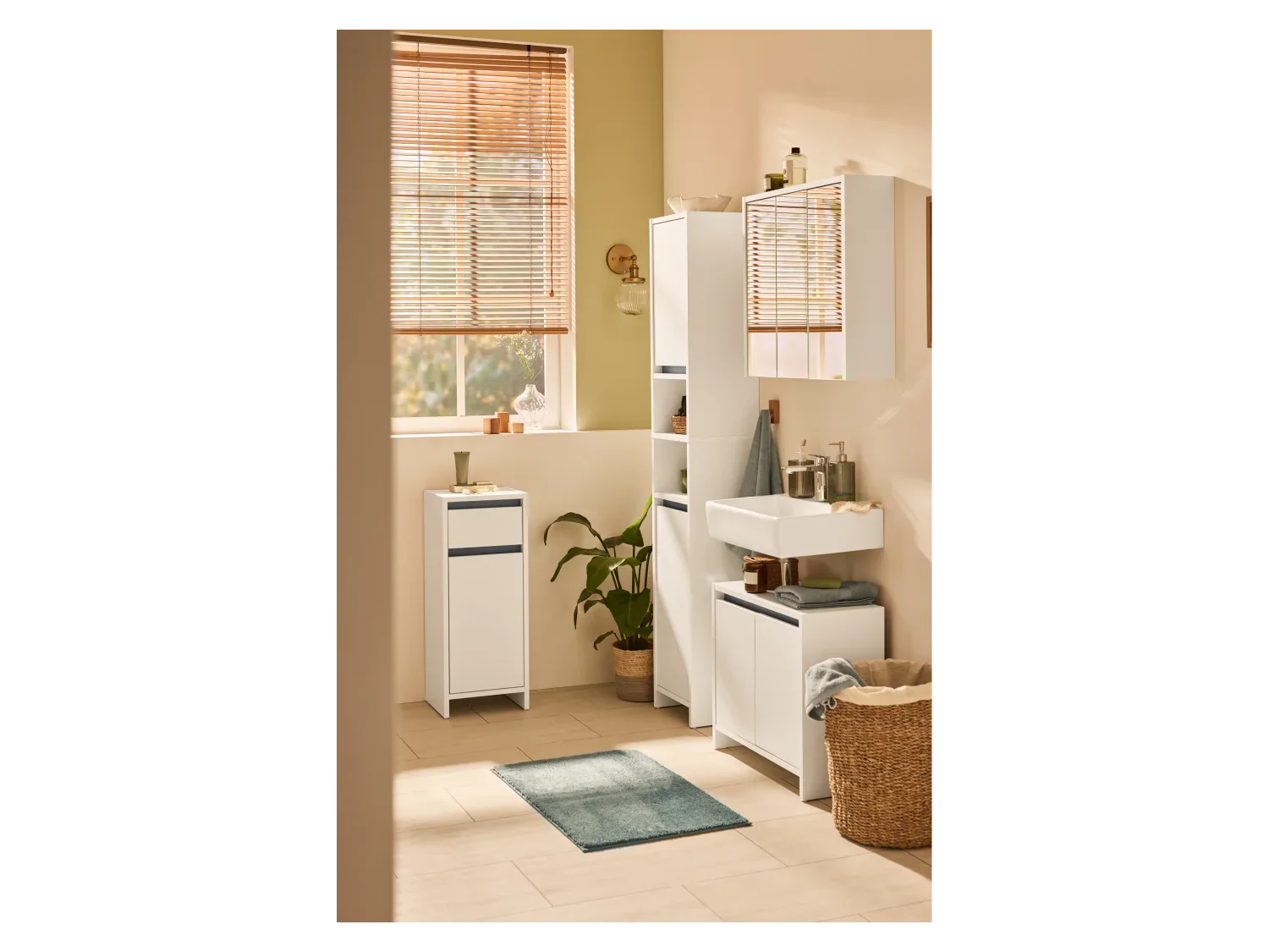 LIVARNO home Meuble sous-vasque Oslo, 60 x 55 x 28 cm, blanc