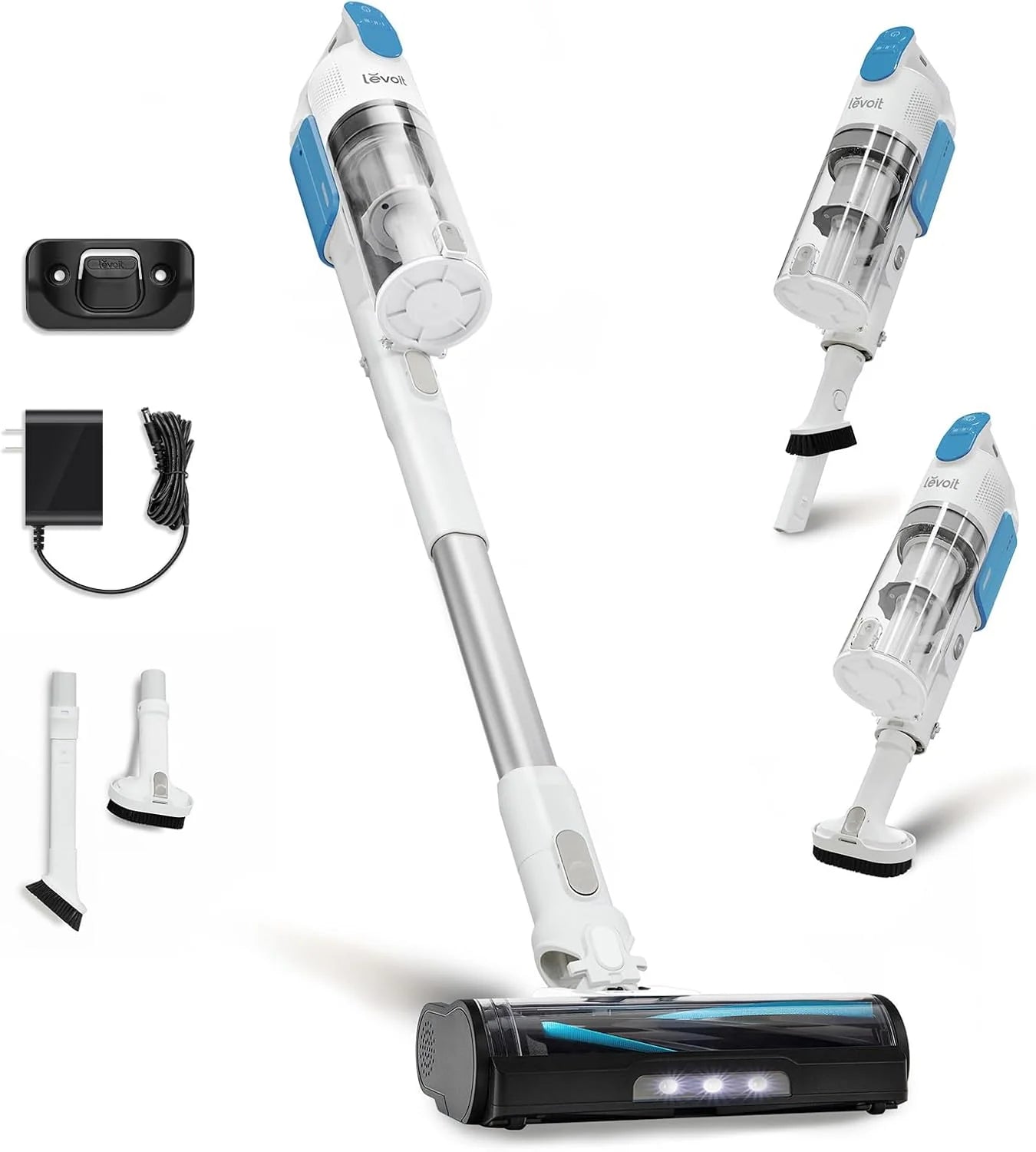 LEVOIT Cordless Vacuum Cleaner with HEPA Filter, Stick Vac with Tangle-Resistant Design, Up to 60 Mins, Powerful Suction, Lightweight, Mini Motorized Brush, for Carpet, Hard Floor, Pet Hair, LVAC-300