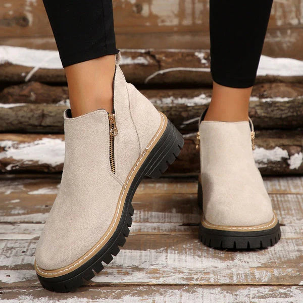 Bottes chevilles en cuir chic pour femmes