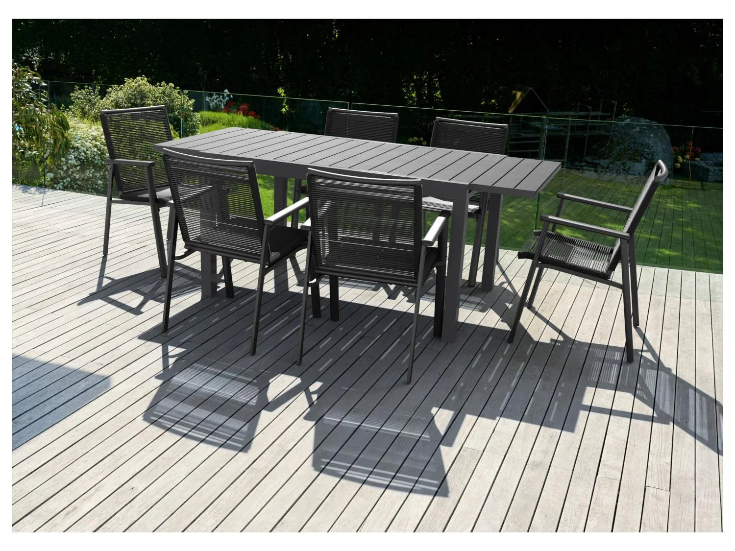 LIVARNO Chaise empilable Miami en aluminium, anthracite