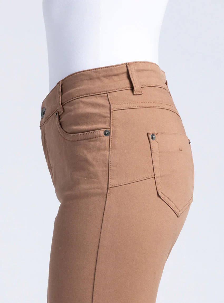 Pantalon femme en coton beige noisette