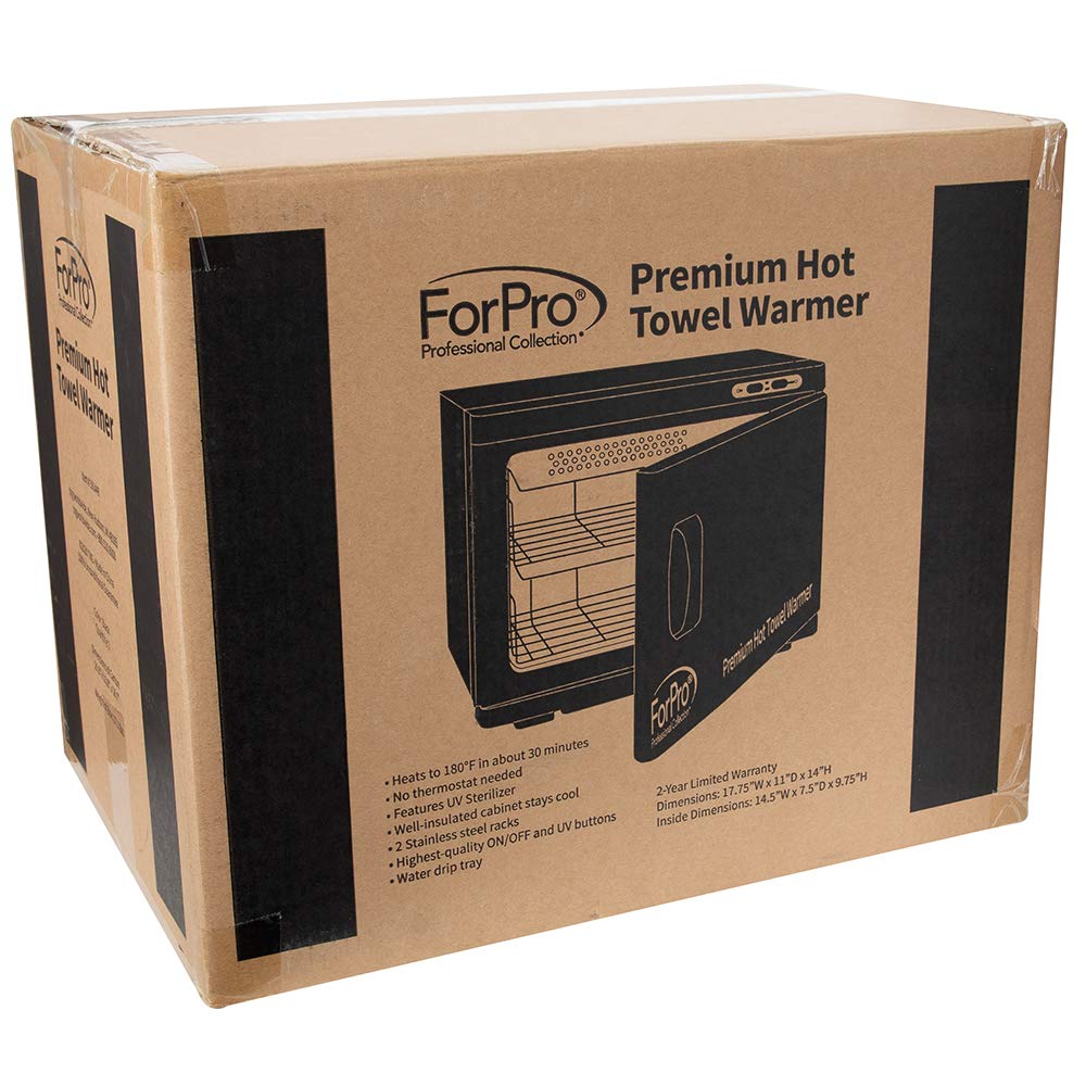 ForPro Professional Collection Premium Hot Towel Warmer, 23L Extra Large Capacity, Two Stainless Steel Racks, White