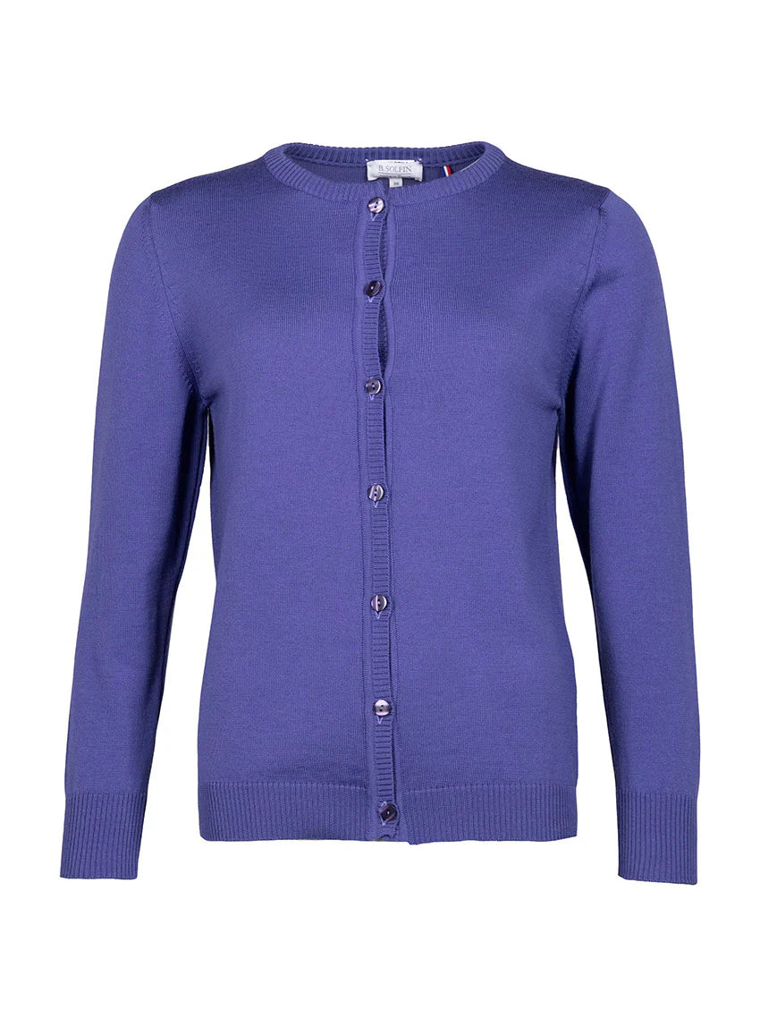 Cardigan femme en laine violet lavande