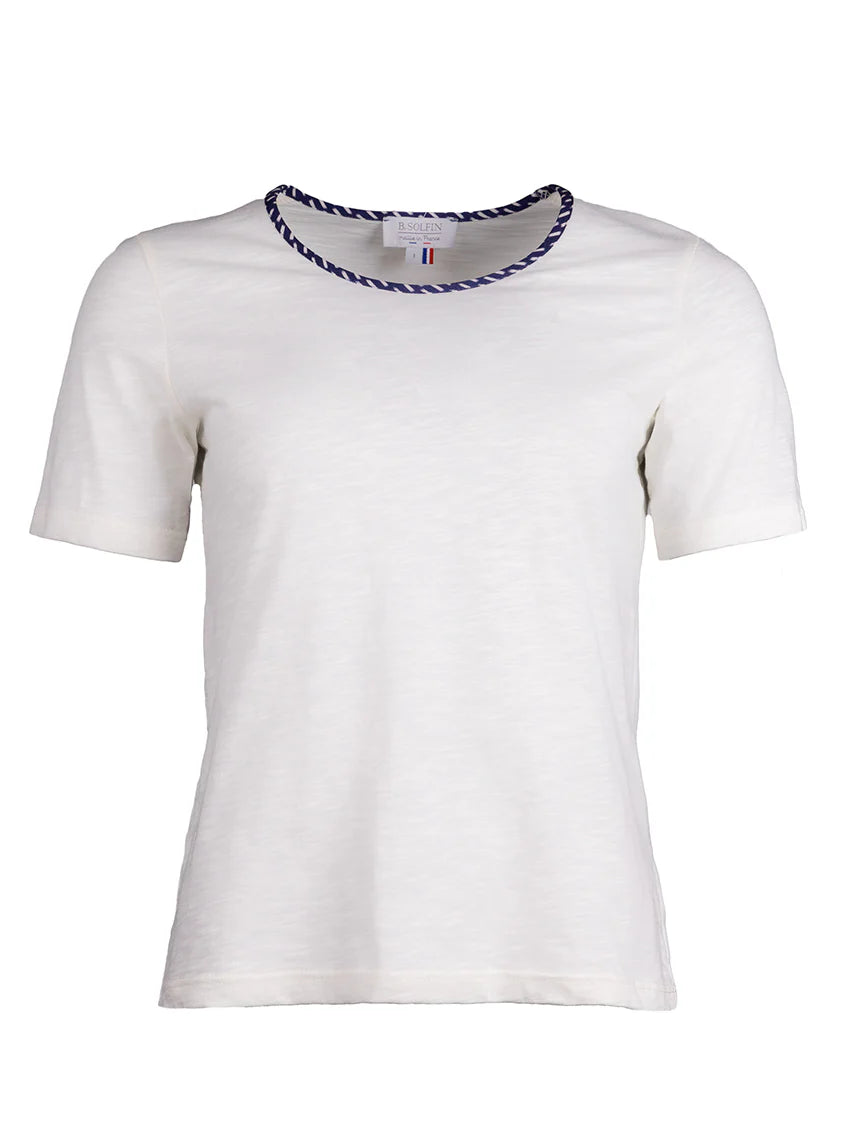 Tee-shirt femme en coton blanc écru
