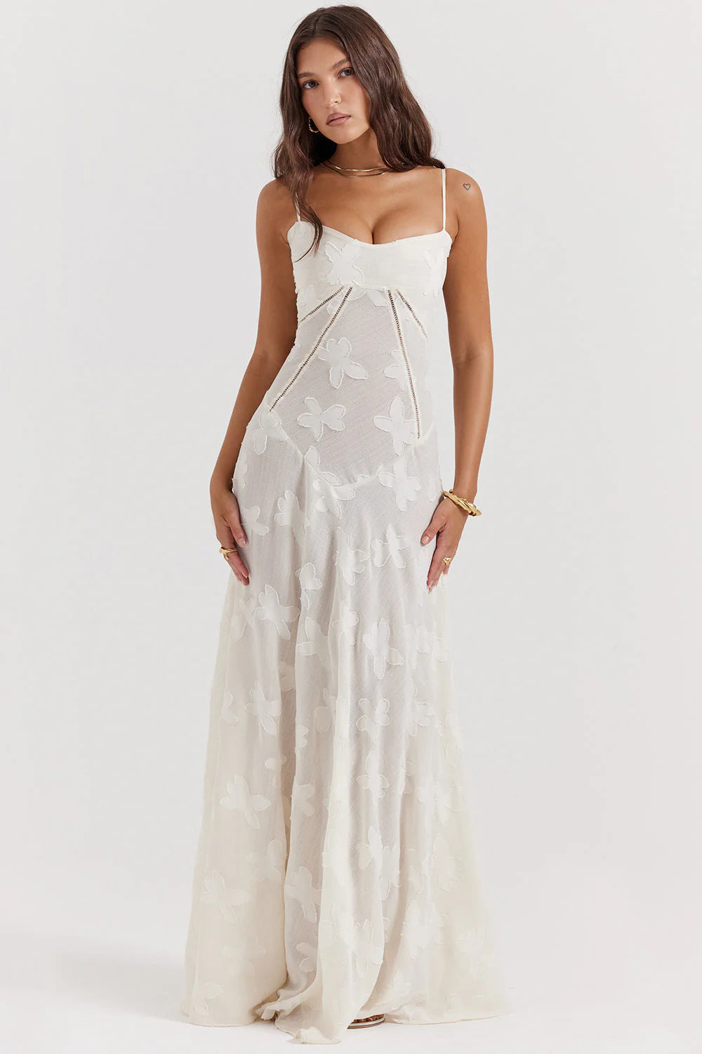 Clara | Robe longue Blanc cassé