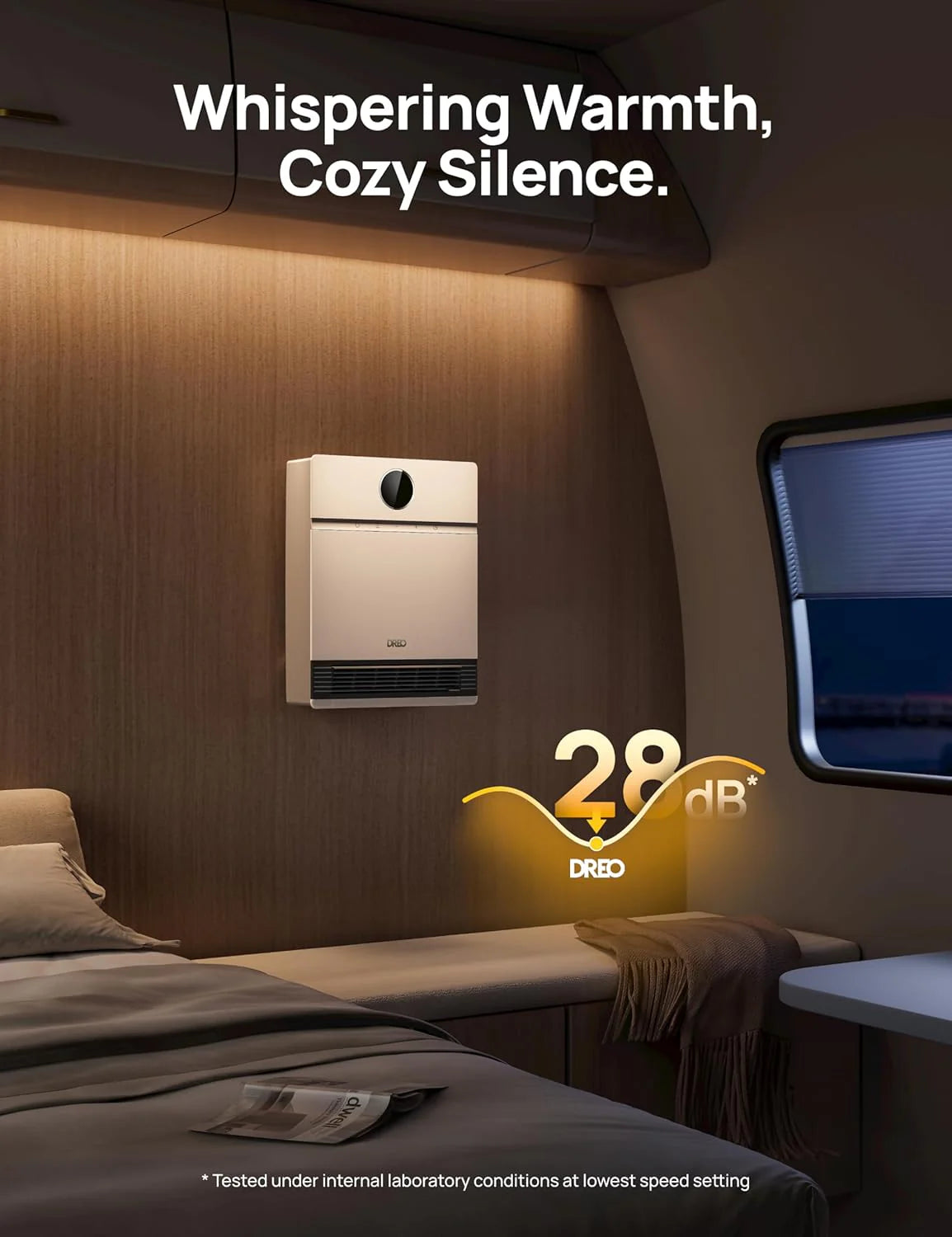 Dreo Smart Wall Heater, IP24 Electric PTC Space Heaters for Indoor Use, 30° Oscillation, Adjustable Thermostat, Remote Control, Works with Alexa, 24H Timer, Easy-mounted for Bedroom, Office, Home