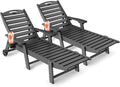 Lounge Chair Outdoor Chaise Lounge HDPE 6-Position Outdoor Chaise Lounge Patio Lounge Chair