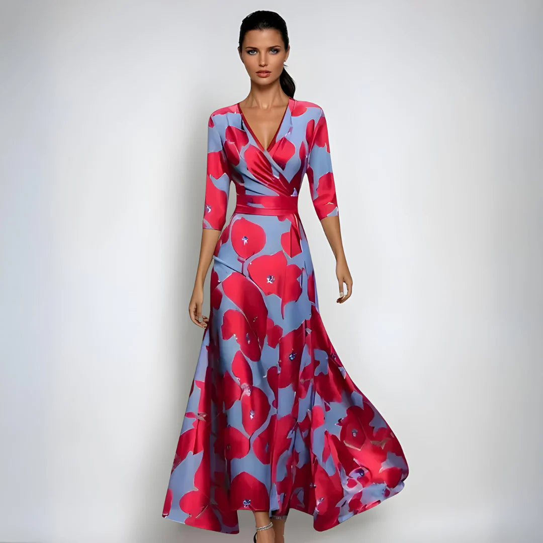 Émilie | Robe Longue Fleurie Élégante