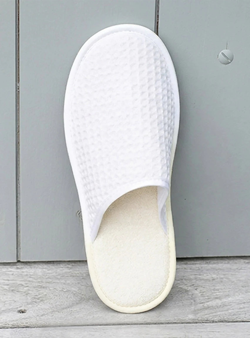 Chaussons en coton intérieur éponge Blanc
