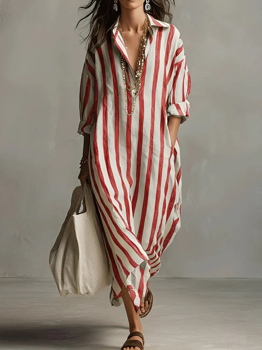 Charlotte - Robe Évasée à Rayures