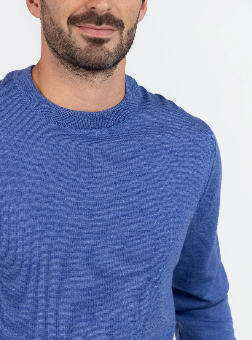 Pull homme en laine bleu élégant