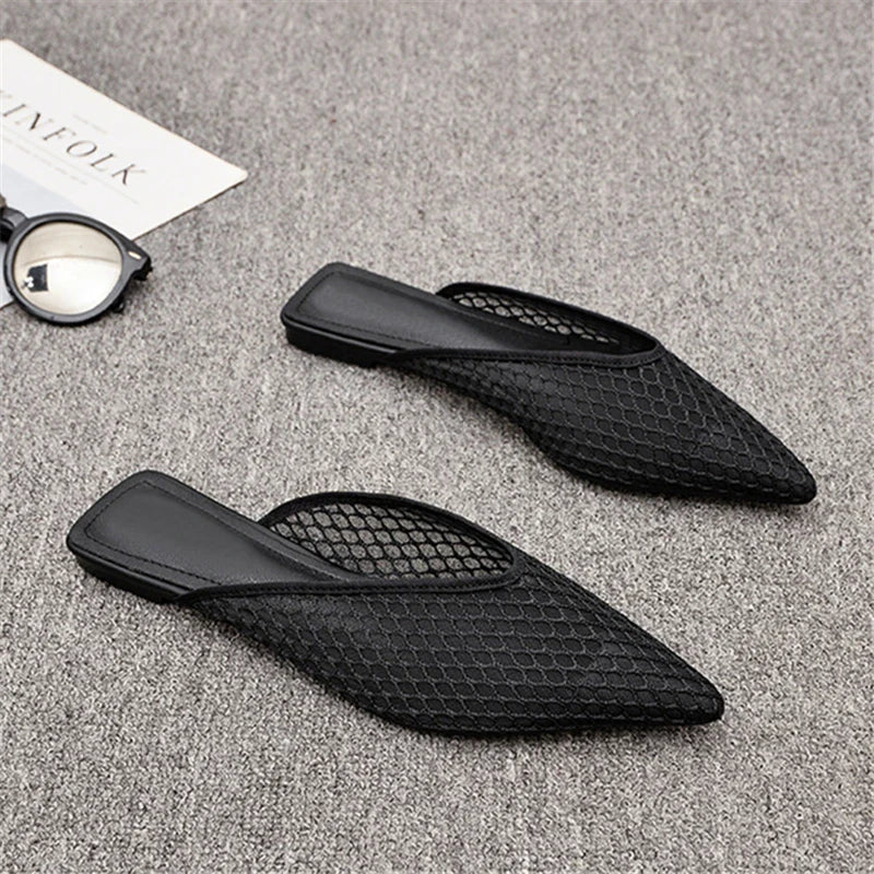 Sophie Paris | Mules plates en maille pour femmes