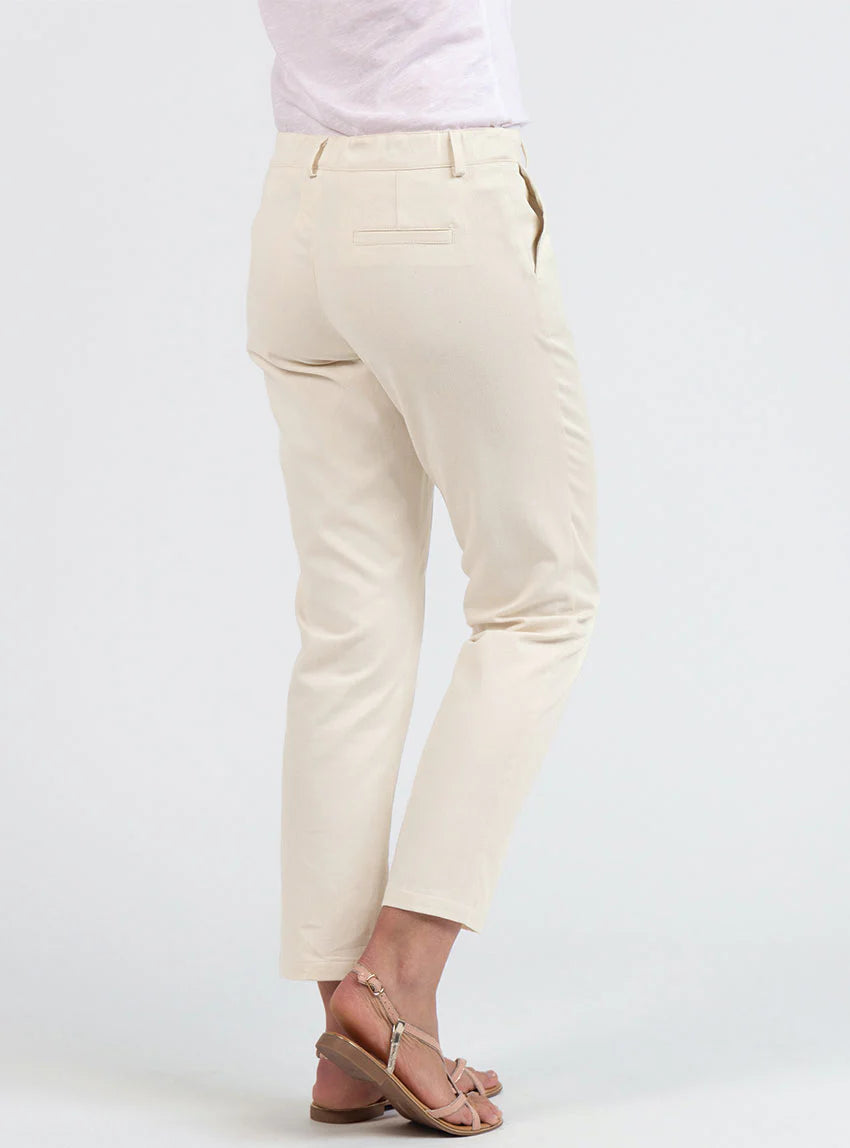 Pantalon chino femme en coton blanc naturel