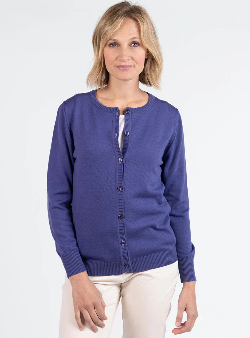Cardigan femme en laine violet lavande