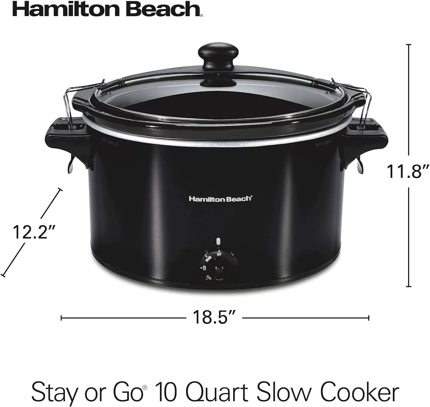 Slow Cooker Extra Large 10 Quart Stay or Go Portable With Lid Lock