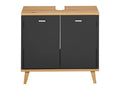 LIVARNO home Meuble sous vasque Corfou, 60 x 55 x 28 cm, anthracite/imitation chne