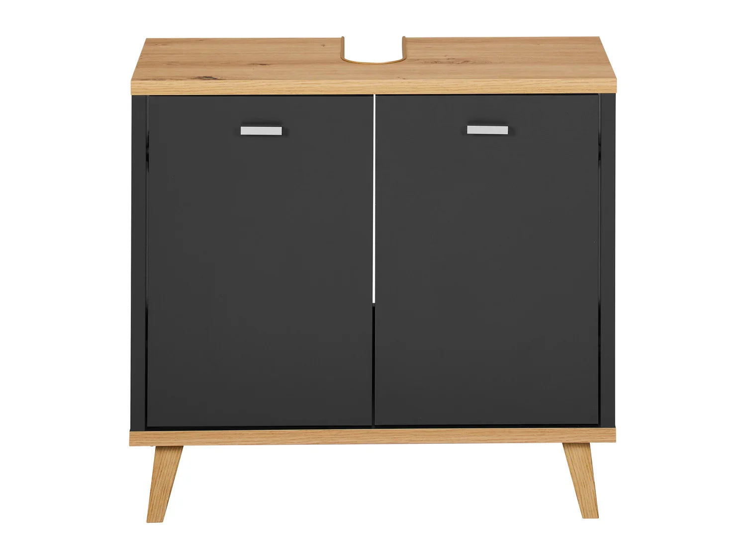 LIVARNO home Meuble sous vasque Corfou, 60 x 55 x 28 cm, anthracite/imitation chne