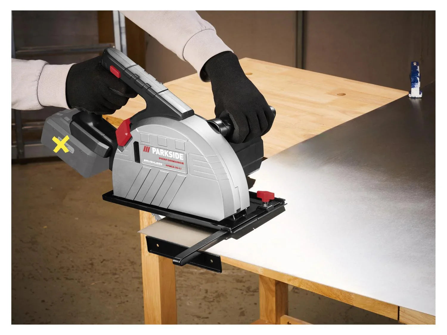 PARKSIDE PERFORMANCE Scie circulaire manuelle  mtaux sans fil PPMSA 20-Li A1, 190 mm, 20 V