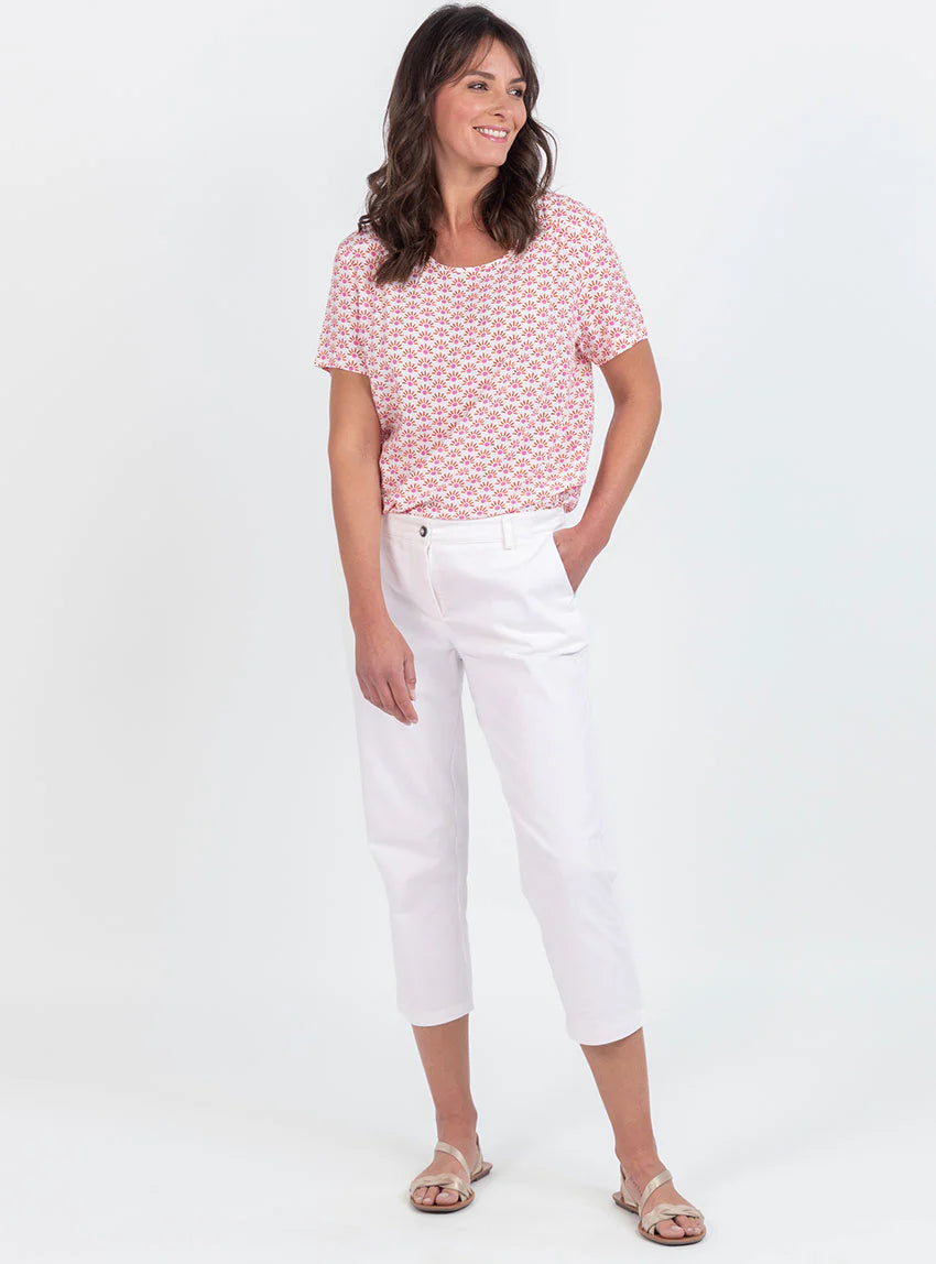 Blouse femme viscose imprimé orange