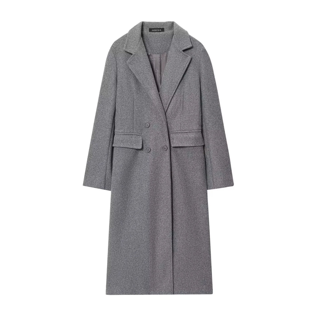 Manteau croisé à manches longues