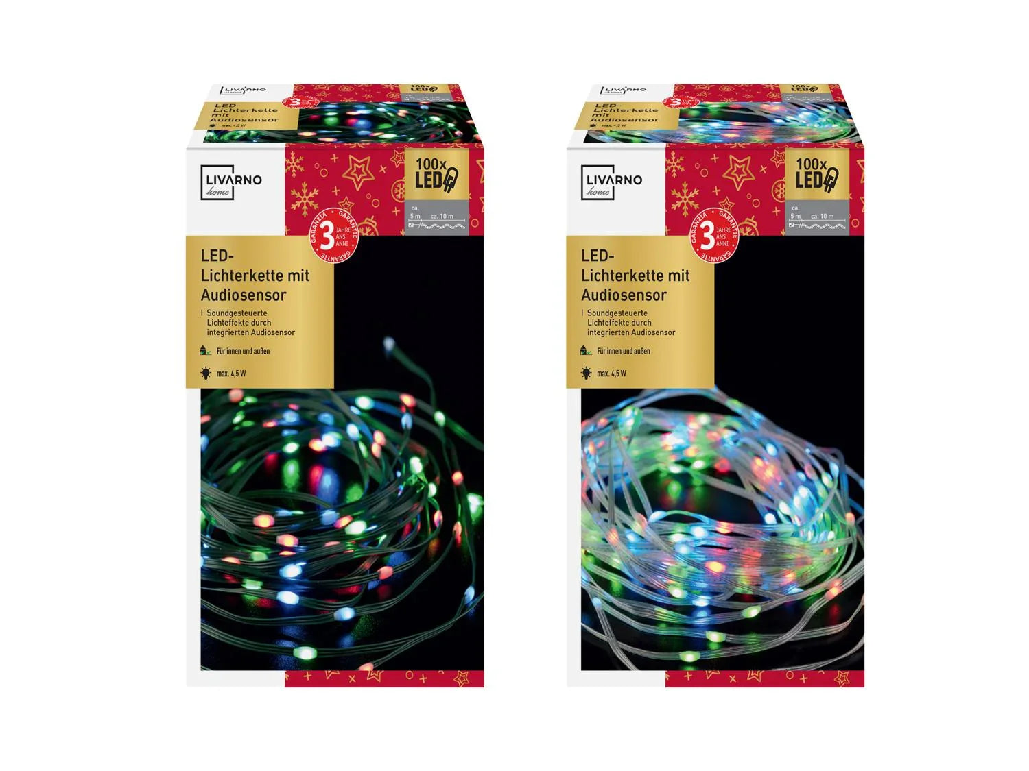 LIVARNO home Guirlande lumineuse  LED avec capteur audio