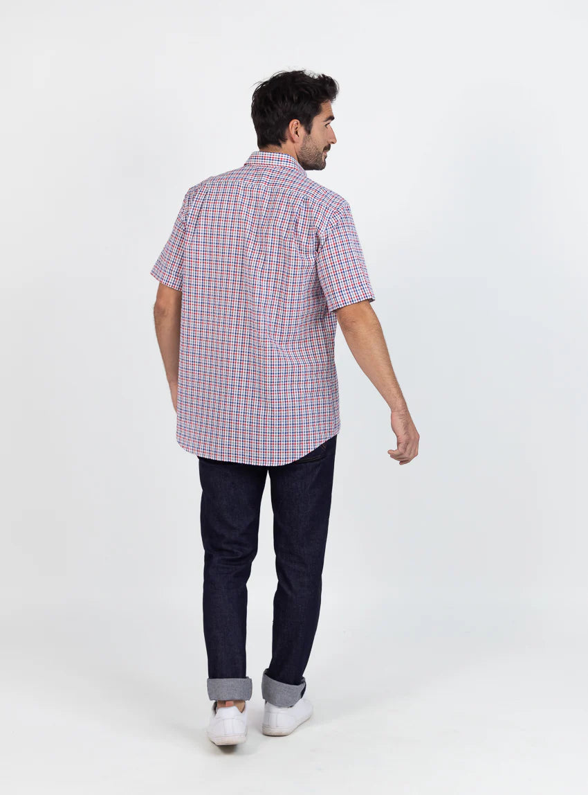 Chemise homme coton rouge doux