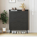 32 W Farmhouse Shoe Storage Cabinet Modern Hidden Slim Narrow Shoe Rack Cabinet