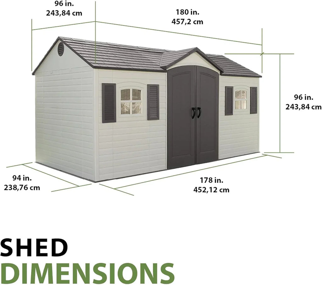 Lifetime 6446 Outdoor Storage Shed 8 x 15 Foot Desert Sand