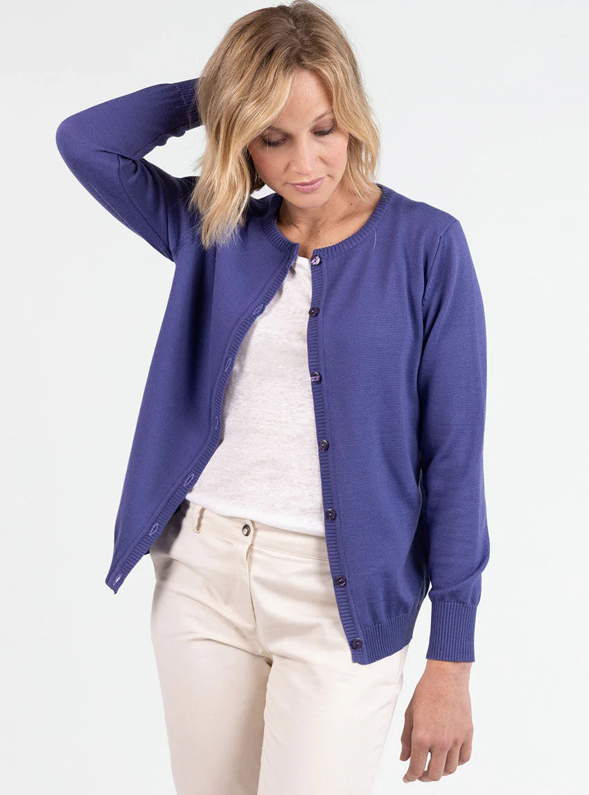 Cardigan femme en laine violet lavande