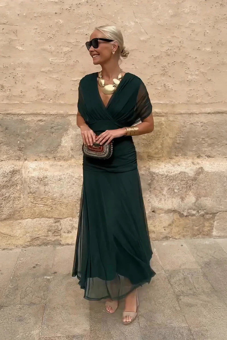 Louise | Robe Maxi de Fête Élégante à Col V