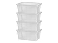 W5 Lot de 4 botes de rangement avec couvercle, 11 l