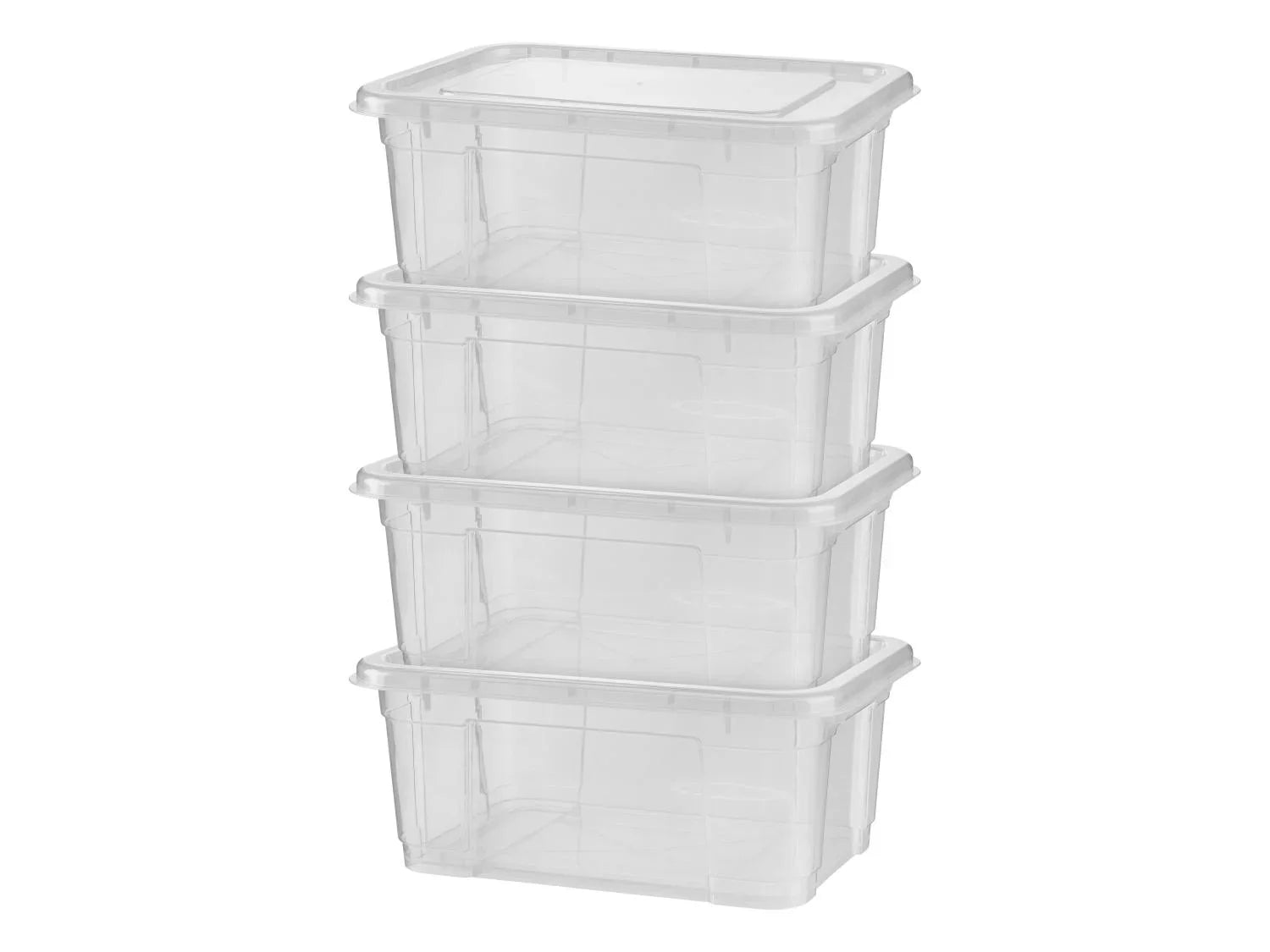 W5 Lot de 4 botes de rangement avec couvercle, 11 l