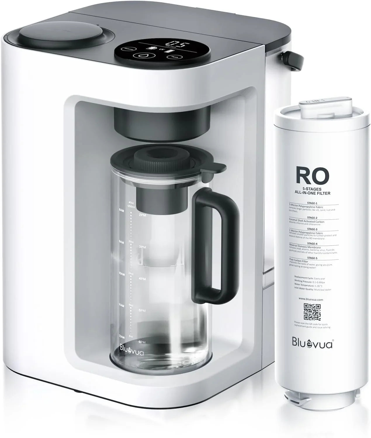 Bluevua RO100ROPOT-Lite(UV) reverse osmosis system countertop water purifier 7-stage purification