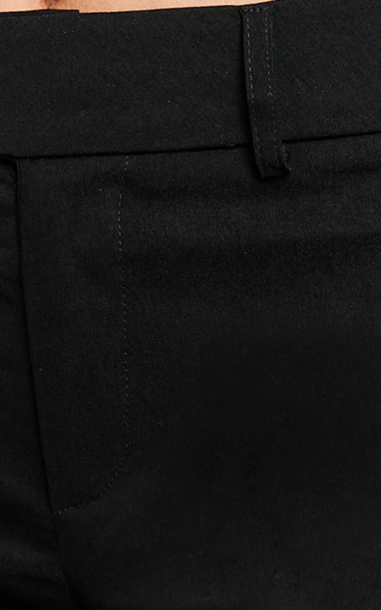 Lindsay Pants - Mid Rise Belted Bootcut Pants in Black