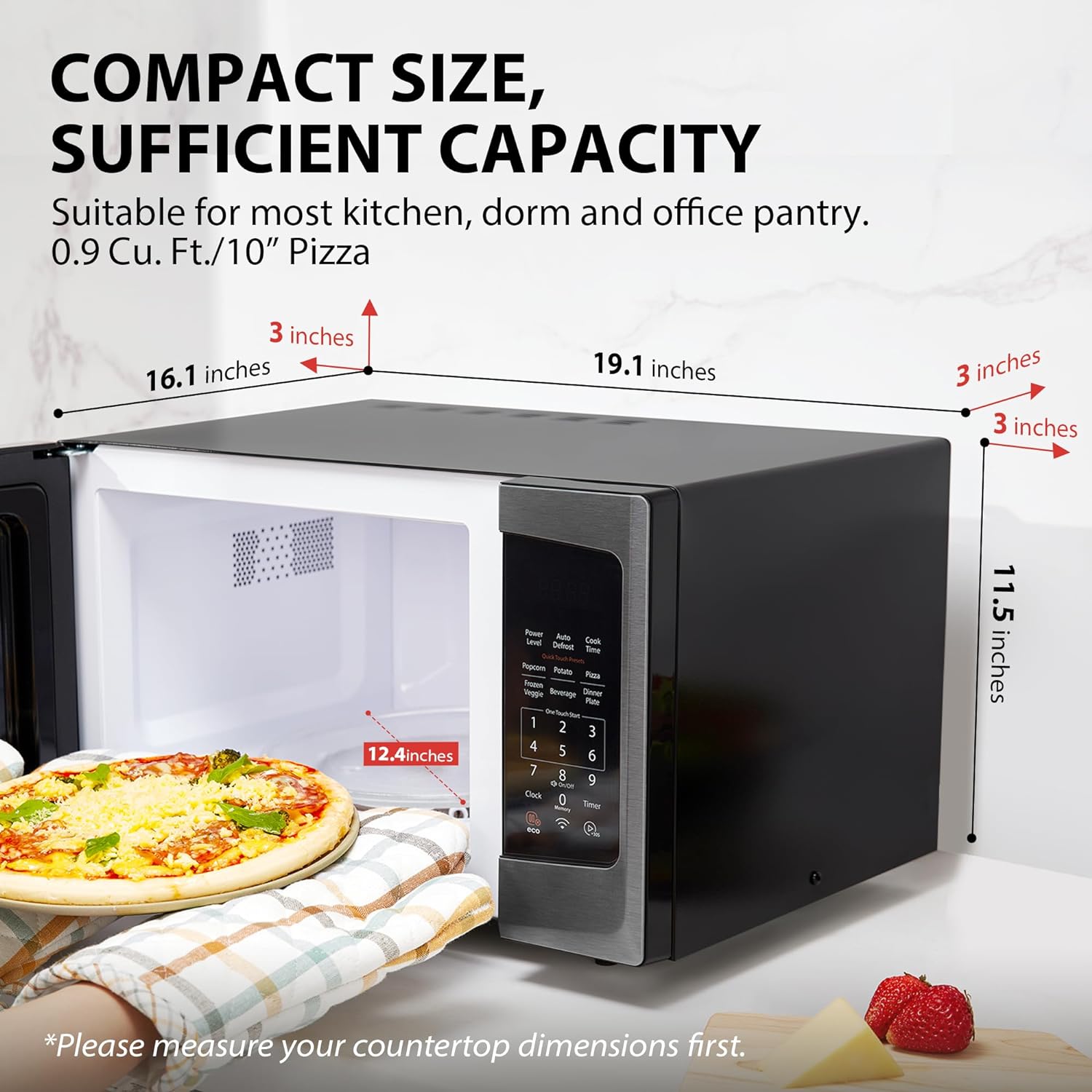 TOSHIBA 4-in-1 ML-EC42P(SS) Countertop Microwave Oven, Smart Sensor, Convection, Air Fryer Combo, Mute Function, Position Memory 13.6′′ Turntable, 1.5 Cu Ft, 1000W, Silver
