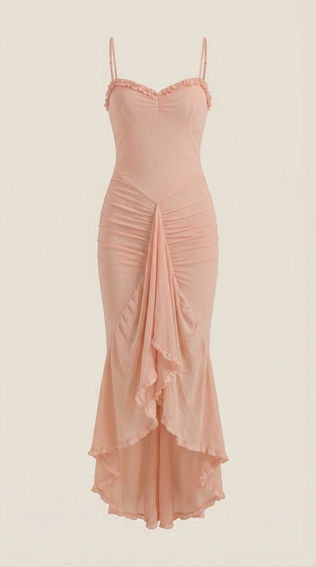 Robe maxi asymétrique à volants pour femmes