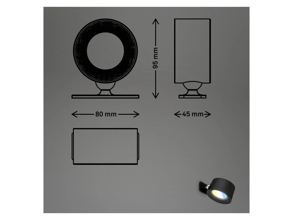 Briloner Lot de 2 appliques murales sans fil