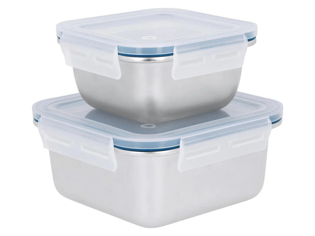 SILVERCREST Set de 2 botes de conservation en acier inoxydable