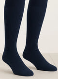 Chaussettes hautes énergétiques en coton bleu marine